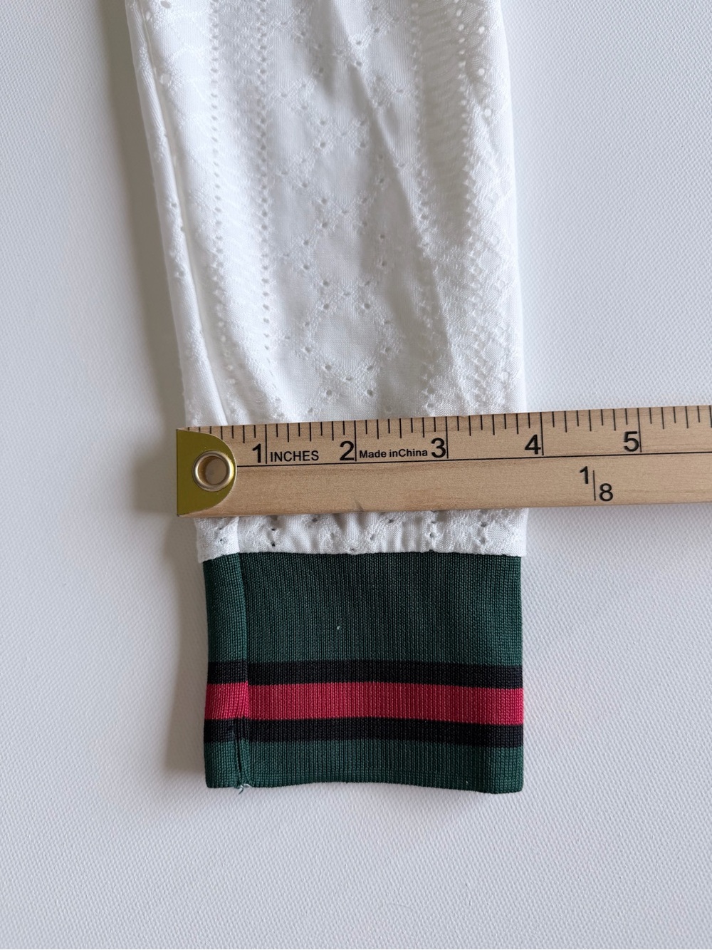 Azaro Uomo Eyelet Knit Quarter Zip Polo White Red Green Unisex Size S - Picture 9 of 11